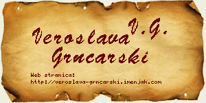 Veroslava Grnčarski vizit kartica